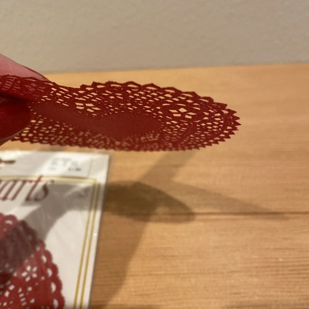 Open Package/partial Royal Lace 4 And 6 Inch Heart Doilies Pink White Red‎ Gold